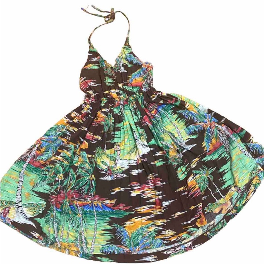 Ralph Lauren Hawaiian Print Halter Dress Kids Girls size 10